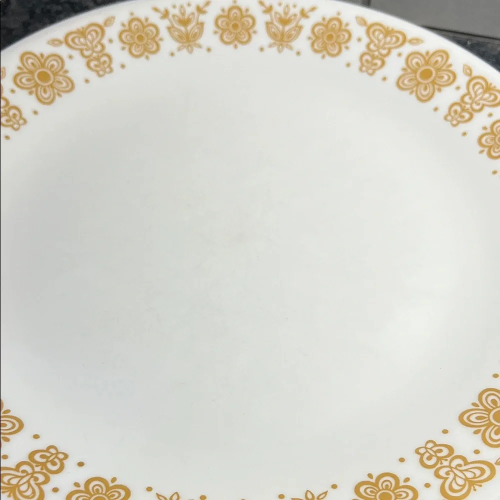 Corelle set of 2 BUTTERFLY GOLD 10” Dinner Plates. Great shape